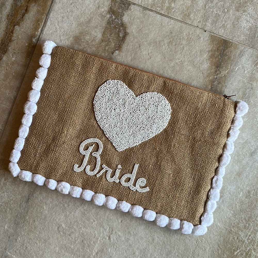 Tiana woven beaded BRIDE clutch
